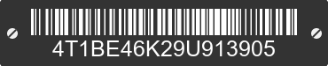 2009 TOYOTA Camry 4T1BE46K29U913905 VIN decoded