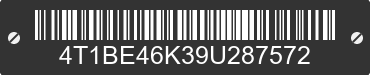 2009 TOYOTA Camry 4T1BE46K39U287572 VIN decoded