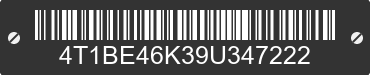 2009 TOYOTA Camry 4T1BE46K39U347222 VIN decoded