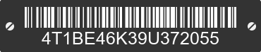 2009 TOYOTA Camry 4T1BE46K39U372055 VIN decoded