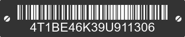 2009 TOYOTA Camry 4T1BE46K39U911306 VIN decoded