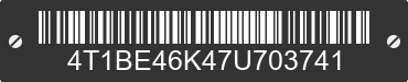 2007 TOYOTA Camry 4T1BE46K47U703741 VIN decoded