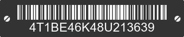 2008 TOYOTA Camry 4T1BE46K48U213639 VIN decoded