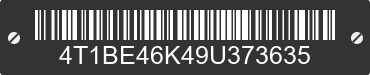 2009 TOYOTA Camry 4T1BE46K49U373635 VIN decoded