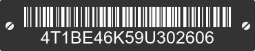 2009 TOYOTA Camry 4T1BE46K59U302606 VIN decoded