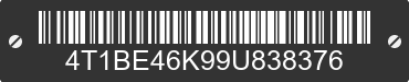 2009 TOYOTA Camry 4T1BE46K99U838376 VIN decoded