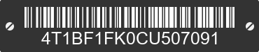 2012 TOYOTA Camry 4T1BF1FK0CU507091 VIN decoded
