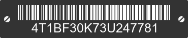 2003 TOYOTA Camry 4T1BF30K73U247781 VIN decoded