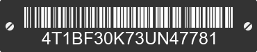 2003 TOYOTA Camry 4T1BF30K73UN47781 VIN decoded