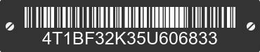 2005 TOYOTA Camry 4T1BF32K35U606833 VIN decoded