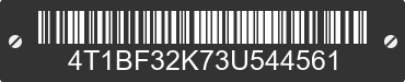 2003 TOYOTA Camry 4T1BF32K73U544561 VIN decoded