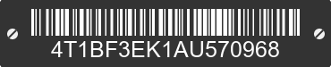 2010 TOYOTA Camry 4T1BF3EK1AU570968 VIN decoded