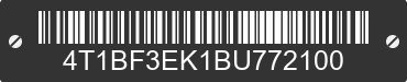 2011 TOYOTA Camry 4T1BF3EK1BU772100 VIN decoded