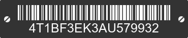 2010 TOYOTA Camry 4T1BF3EK3AU579932 VIN decoded