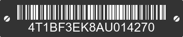 2010 TOYOTA Camry 4T1BF3EK8AU014270 VIN decoded