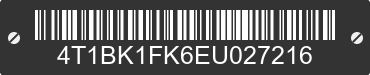 2014 TOYOTA Camry 4T1BK1FK6EU027216 VIN decoded