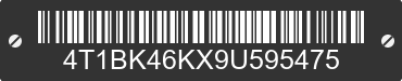 2009 TOYOTA Camry 4T1BK46KX9U595475 VIN decoded