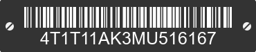 2021 TOYOTA Camry 4T1T11AK3MU516167 VIN decoded
