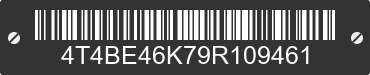 2009 TOYOTA Camry 4T4BE46K79R109461 VIN decoded