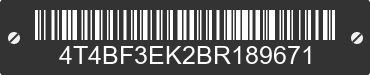 2011 TOYOTA Camry 4T4BF3EK2BR189671 VIN decoded
