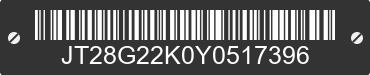 2000 TOYOTA Camry JT28G22K0Y0517396 VIN decoded