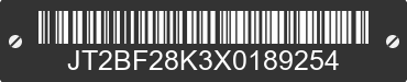 1999 TOYOTA Camry JT2BF28K3X0189254 VIN decoded
