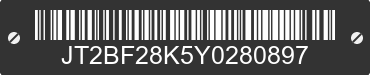 2000 TOYOTA Camry JT2BF28K5Y0280897 VIN decoded