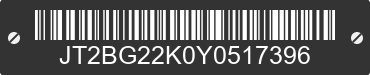 2000 TOYOTA Camry JT2BG22K0Y0517396 VIN decoded