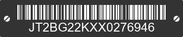 1999 TOYOTA Camry JT2BG22KXX0276946 VIN decoded