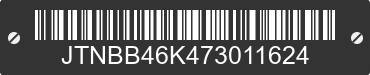 2007 TOYOTA Camry JTNBB46K473011624 VIN decoded