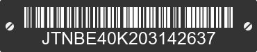 0 TOYOTA Camry JTNBE40K203142637 VIN decoded