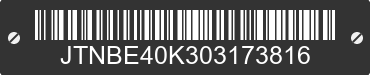 0 TOYOTA Camry JTNBE40K303173816 VIN decoded
