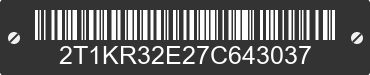 2007 TOYOTA Corolla Matrix 2T1KR32E27C643037 VIN decoded