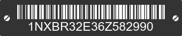 2006 TOYOTA Corolla 1NXBR32E36Z582990 VIN decoded