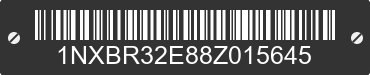 2008 TOYOTA Corolla 1NXBR32E88Z015645 VIN decoded