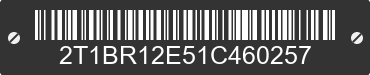 2001 TOYOTA Corolla 2T1BR12E51C460257 VIN decoded