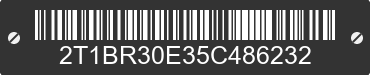 2005 TOYOTA Corolla 2T1BR30E35C486232 VIN decoded