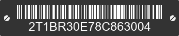 2008 TOYOTA Corolla 2T1BR30E78C863004 VIN decoded