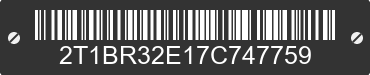 2007 TOYOTA Corolla 2T1BR32E17C747759 VIN decoded