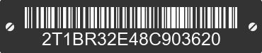 2008 TOYOTA Corolla 2T1BR32E48C903620 VIN decoded