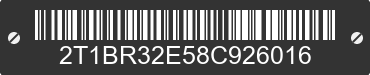 2008 TOYOTA Corolla 2T1BR32E58C926016 VIN decoded