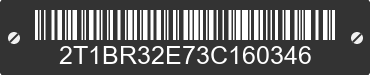 2003 TOYOTA Corolla 2T1BR32E73C160346 VIN decoded