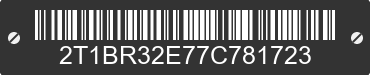 2007 TOYOTA Corolla 2T1BR32E77C781723 VIN decoded