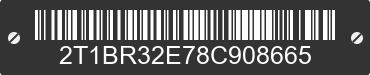 2008 TOYOTA Corolla 2T1BR32E78C908665 VIN decoded