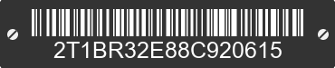 2008 TOYOTA Corolla 2T1BR32E88C920615 VIN decoded