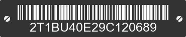 2009 TOYOTA Corolla 2T1BU40E29C120689 VIN decoded
