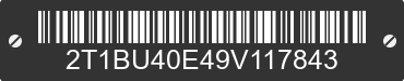 2009 TOYOTA Corolla 2T1BU40E49V117843 VIN decoded