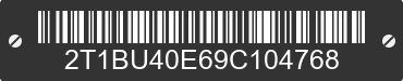 2009 TOYOTA Corolla 2T1BU40E69C104768 VIN decoded