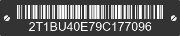 2009 TOYOTA Corolla 2T1BU40E79C177096 VIN decoded