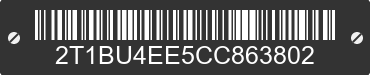 2012 TOYOTA Corolla 2T1BU4EE5CC863802 VIN decoded